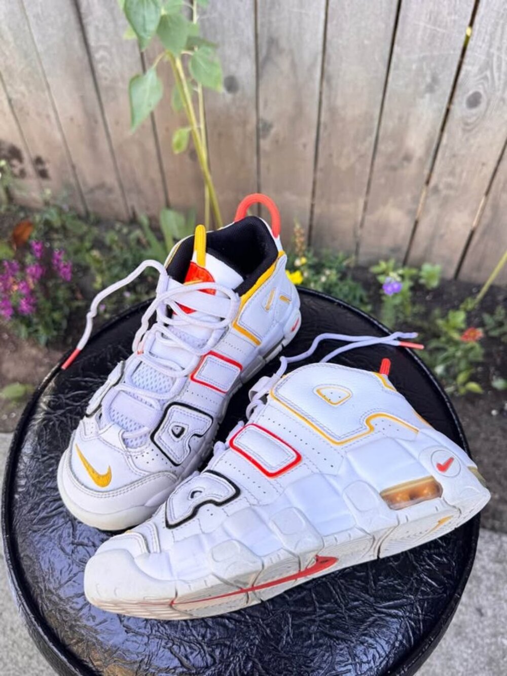 Nike Air More Uptempo Rayguns Youth 3Y / Women's 4.5-5 White Orange Yellow